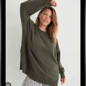Aerie Olive Green Oversized Sweatshirt